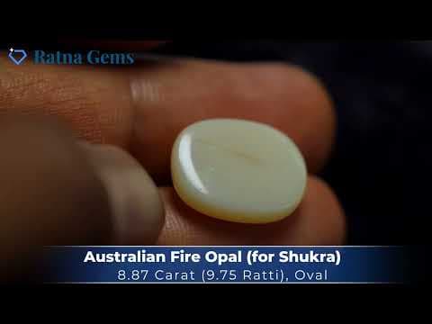 Video preview: Australian White Opal (Doodhiya Patthar) 8.87 Carat (9.75 Ratti) — Rainbow Fire / Play-of-Colour