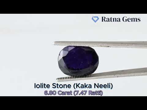 Official video preview: Iolite Stone (Kaka Neeli Stone) 6.80 Carat (7.47 Ratti) Oval Mix Cut - Certified Natural