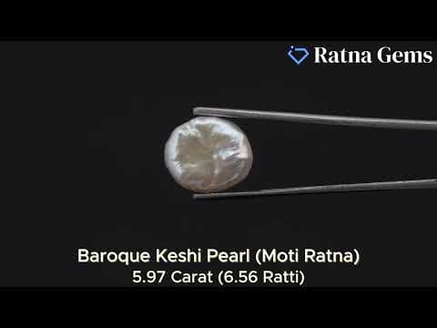 Official video preview: Keshi Pearl Stone 5.97 Carat (6.56 Ratti) Moti Ratna Baroque Shape
