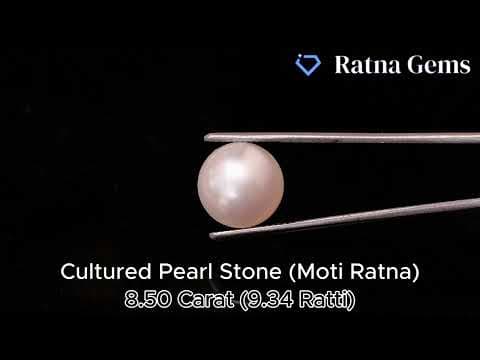 Official video preview: Cultured Pearl Stone (Moti Ratna) 8.50 Carat (9.34 Ratti) Round Shape