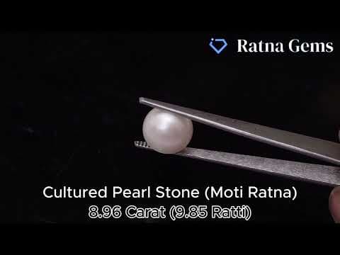 Official video preview: Cultured Pearl Stone (Moti Ratna) 8.96 Carat (9.85 Ratti) Round Shape