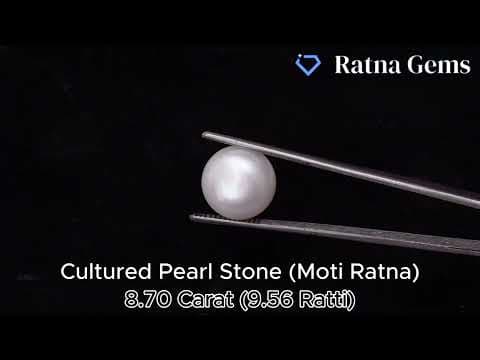 Official video preview: Cultured Pearl Stone (Moti Ratna) 8.70 Carat (9.56 Ratti) Round Shape