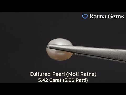 Official video preview: Cultured Pearl Stone (Moti Ratna) 5.42 Carat (5.96 Ratti) Round Button Shape
