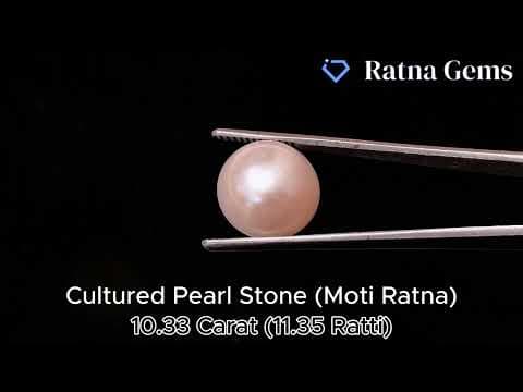 Official video preview: Cultured Pearl Stone (Moti Ratna) 10.33 Carat (11.35 Ratti) Round Shape