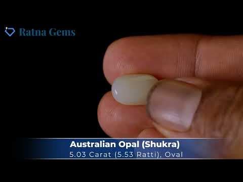 Video preview: Australian Milky Opal (Doodhiya Patthar) 5.03 Carat (5.53 Ratti) — Solid White