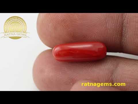Official video preview: Red Coral Stone 7.31 Ratti (6.65 Carat) - Italian Moonga Stone
