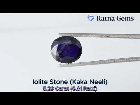 Video preview: Iolite Stone (Kaka Neeli Stone) 5.29 Carat (5.81 Ratti) Oval Mix Cut - Certified Natural