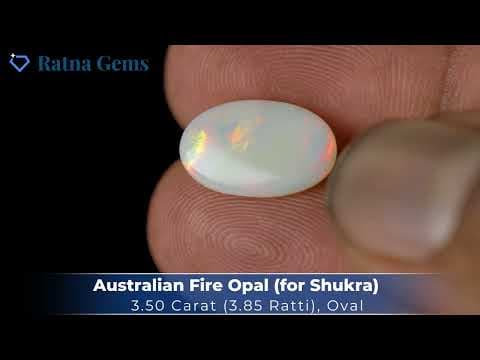 Official video preview: Australian White Opal (Doodhiya Patthar) 3.50 Carat (3.85 Ratti) — Rainbow Fire / Play-of-Colour
