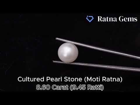 Official video preview: Cultured Pearl Stone (Moti Ratna) 8.60 Carat (9.45 Ratti) Round Shape