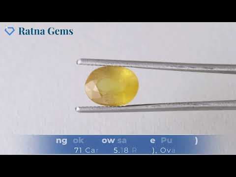 Official video preview: Bangkok yellow sapphire (Pukhraj) 4.71 Carat (5.18 Ratti)