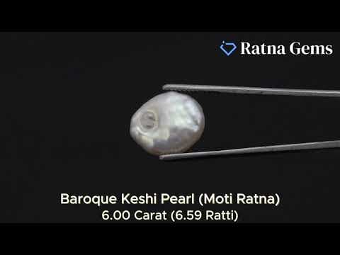 Official video preview: Keshi Pearl Stone 6.00 Carat (6.59 Ratti) Moti Ratna Baroque Shape