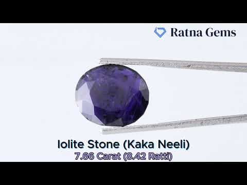 Official video preview: Iolite Stone (Kaka Neeli Stone) 7.66 Carat (8.42 Ratti) Oval Mix Cut - Certified Natural