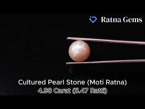 Official video preview: Cultured Pearl Stone (Moti Ratna) 4.98 Carat (5.47 Ratti) Round Shape