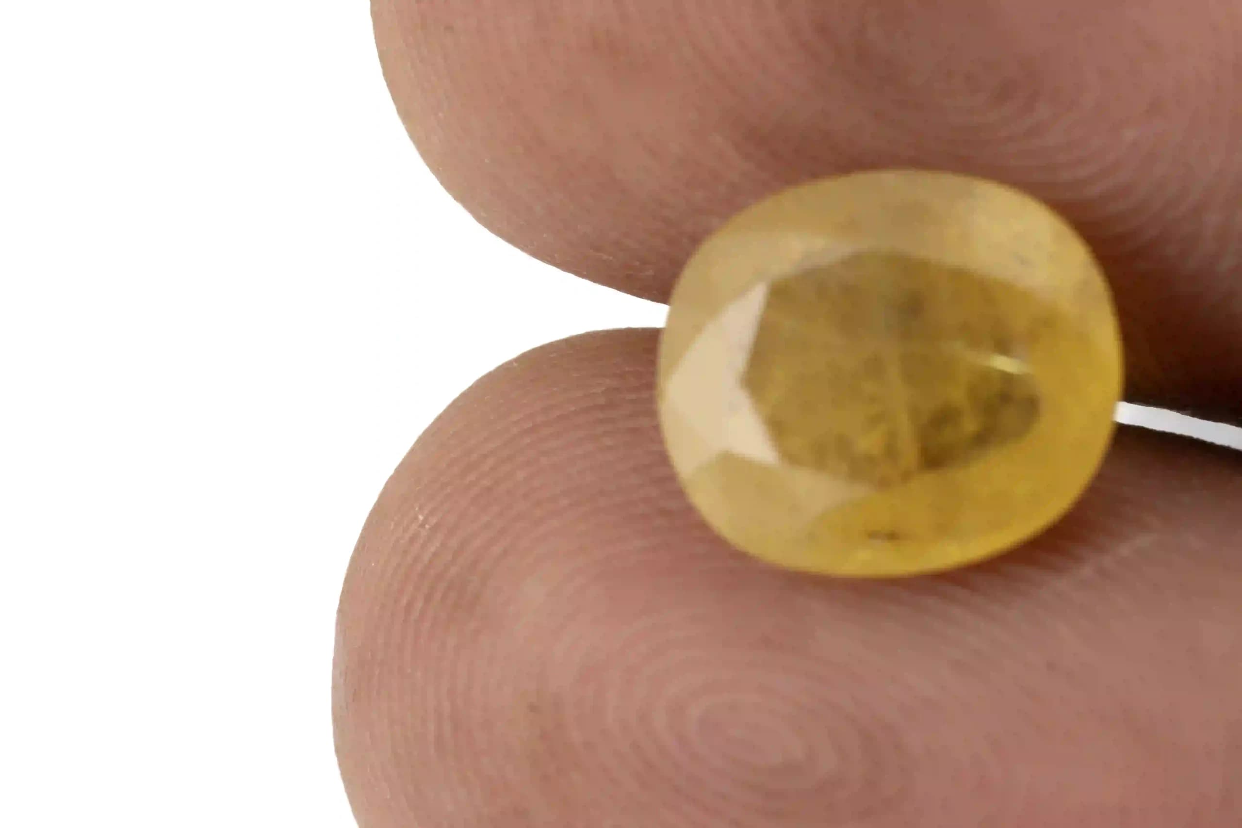 Natural Pukhraj Stone 4.67 Ratti (4.25 Carat) Yellow Sapphire - Nigerian - View #3
