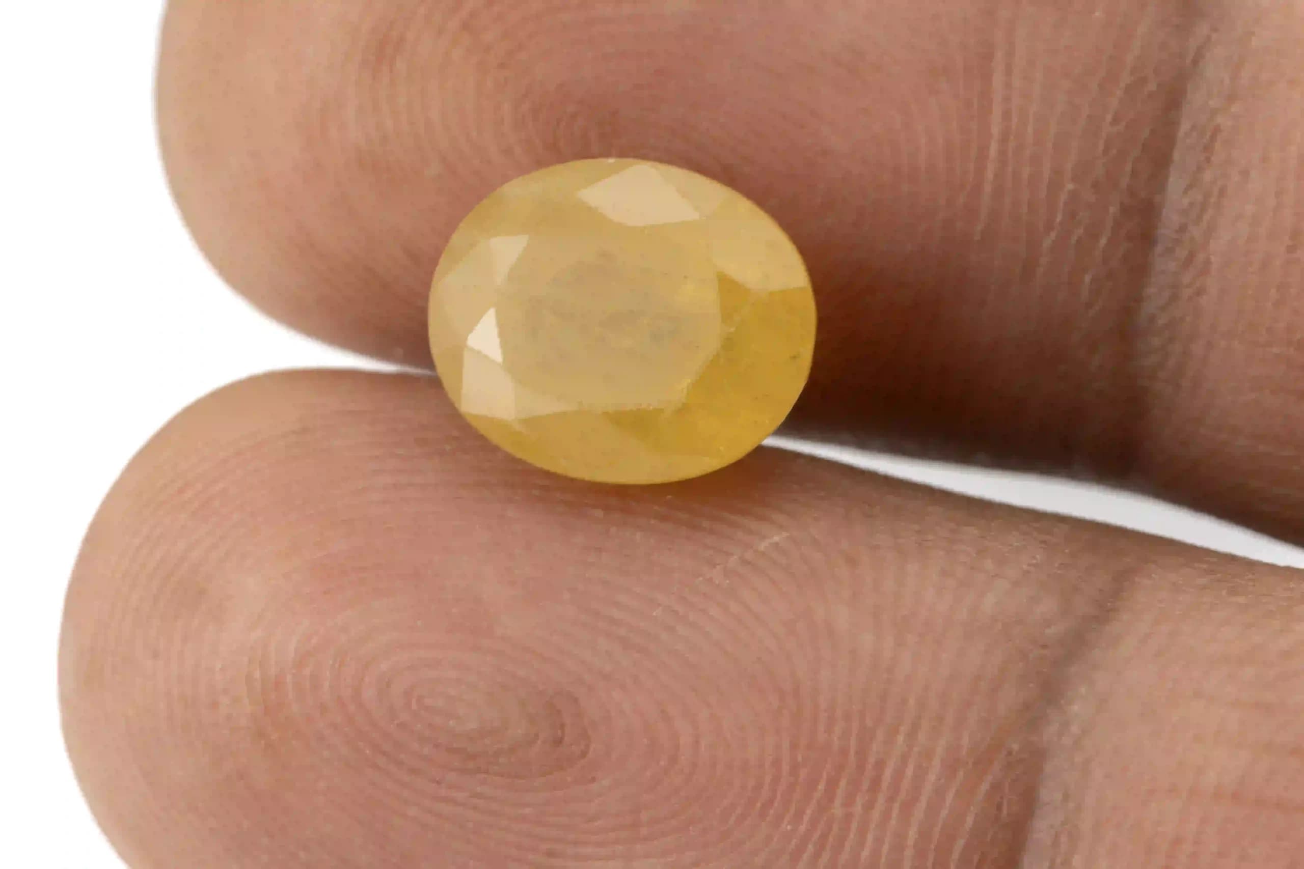 Certified Nigerian Yellow Sapphire – 6.05 Carat (6.65 Ratti) Pukhraj Stone - View #3
