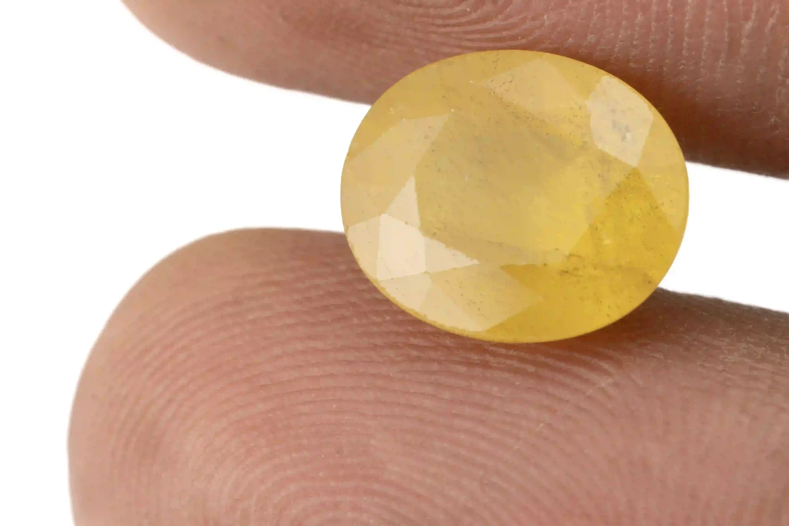 Natural Pukhraj Stone 7.03 Ratti (6.40 Carat) Yellow Sapphire - Nigerian - View #3