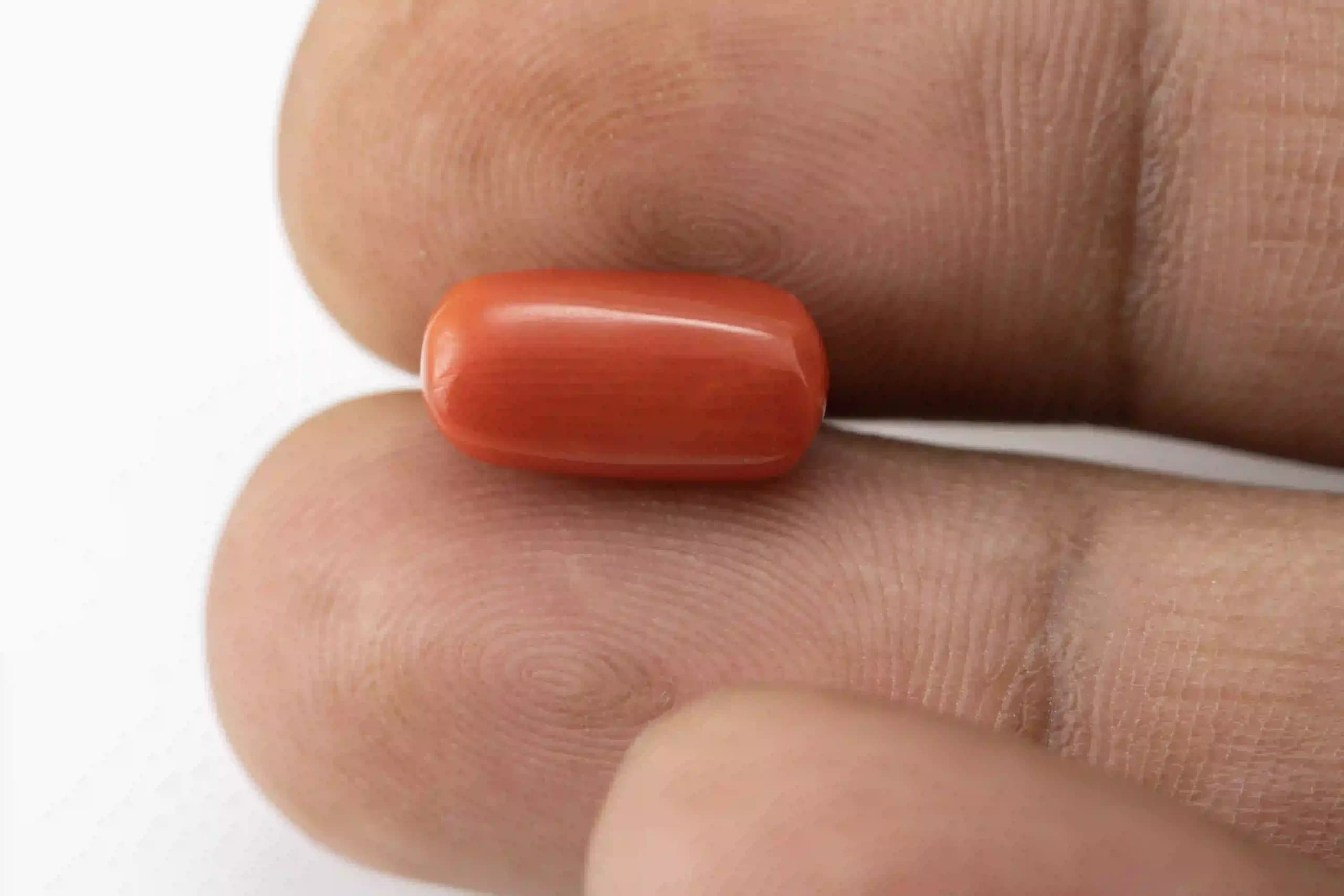Moonga Stone 6.13 Ratti (5.58 Carat) - Italian Red Coral - View #3
