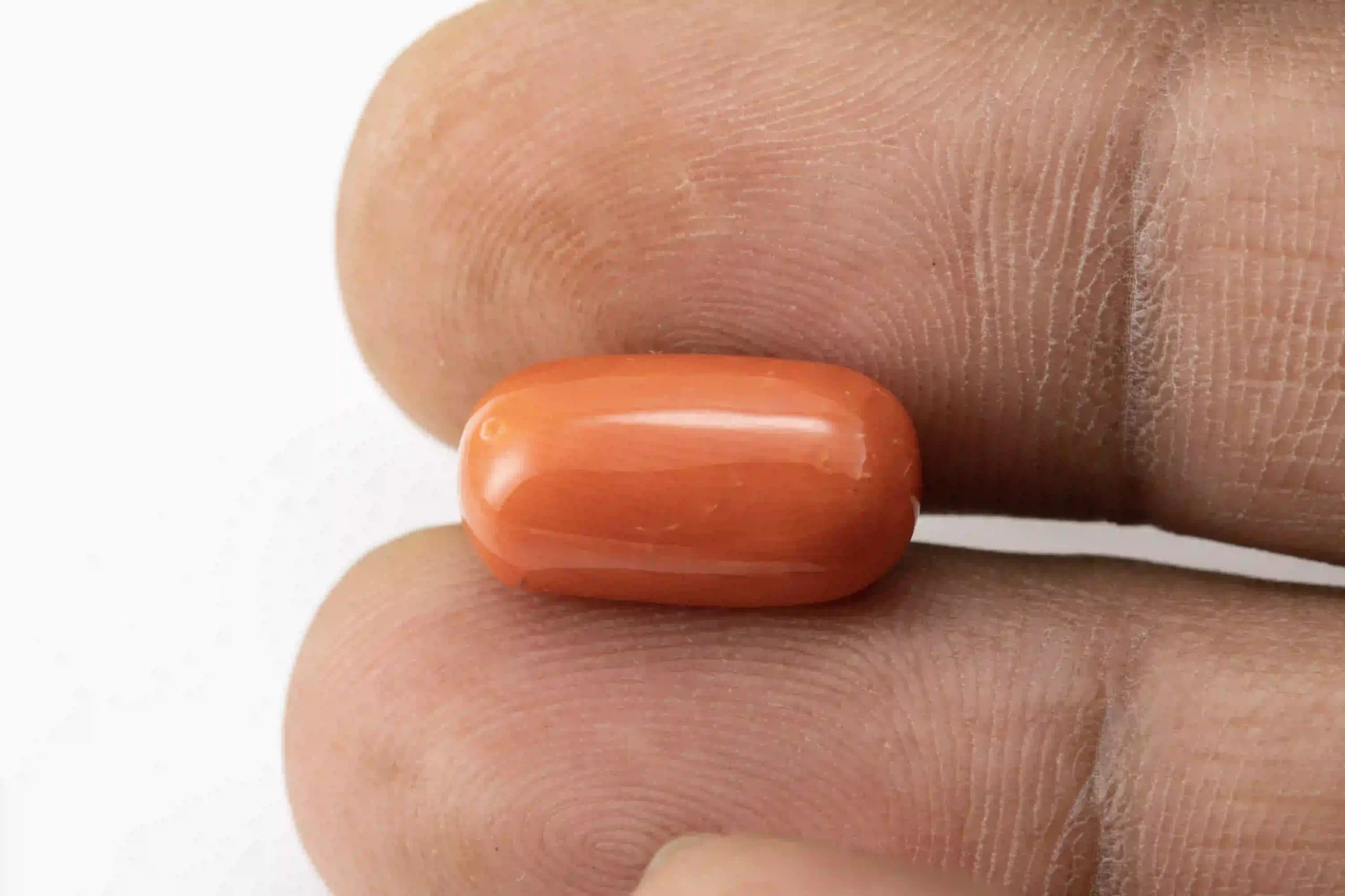 Moonga Stone 8.30 Ratti (7.55 Carat) - Italian Red Coral - View #3