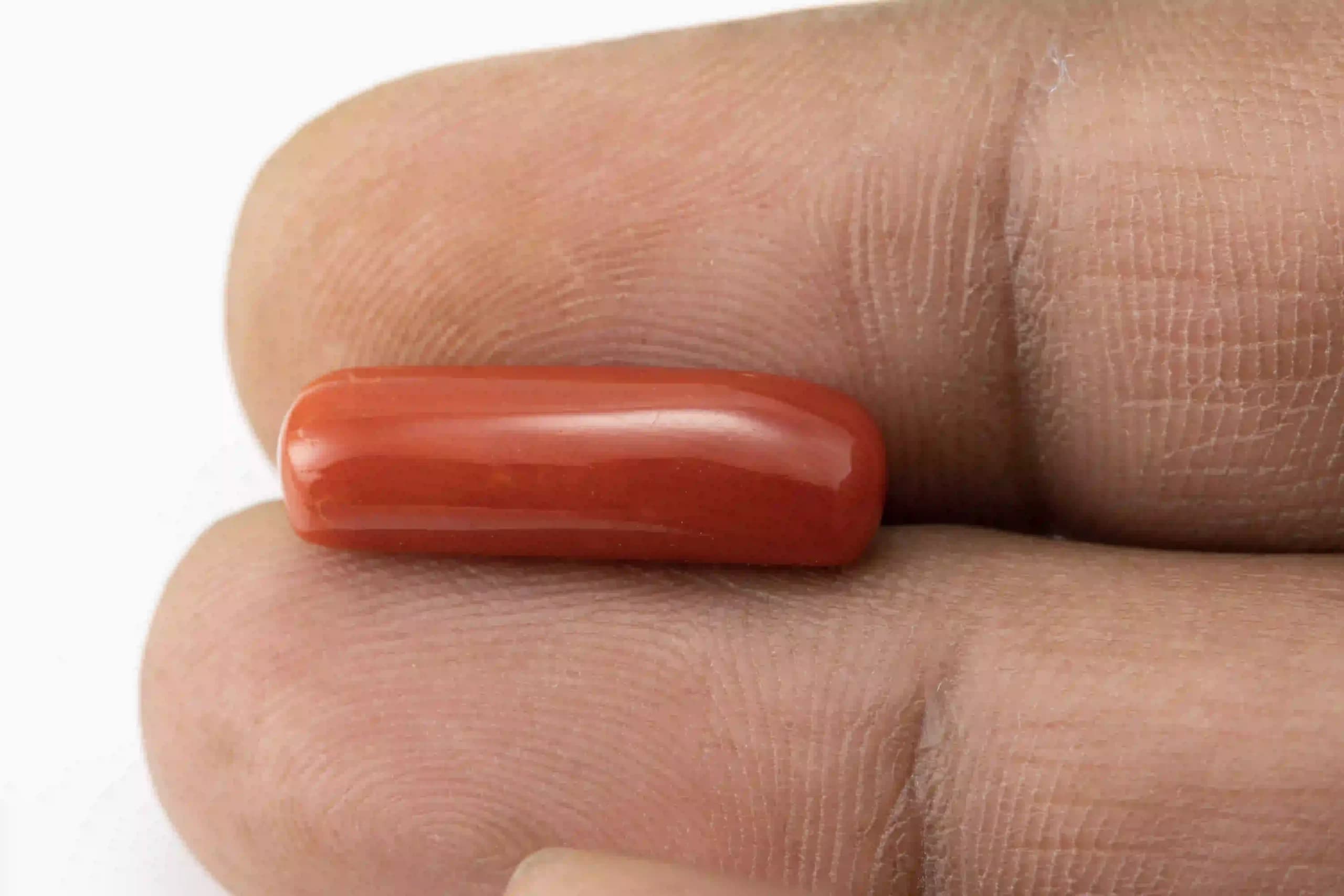 Moonga Stone 8.31 Ratti (7.56 Carat) - Italian Red Coral - View #3