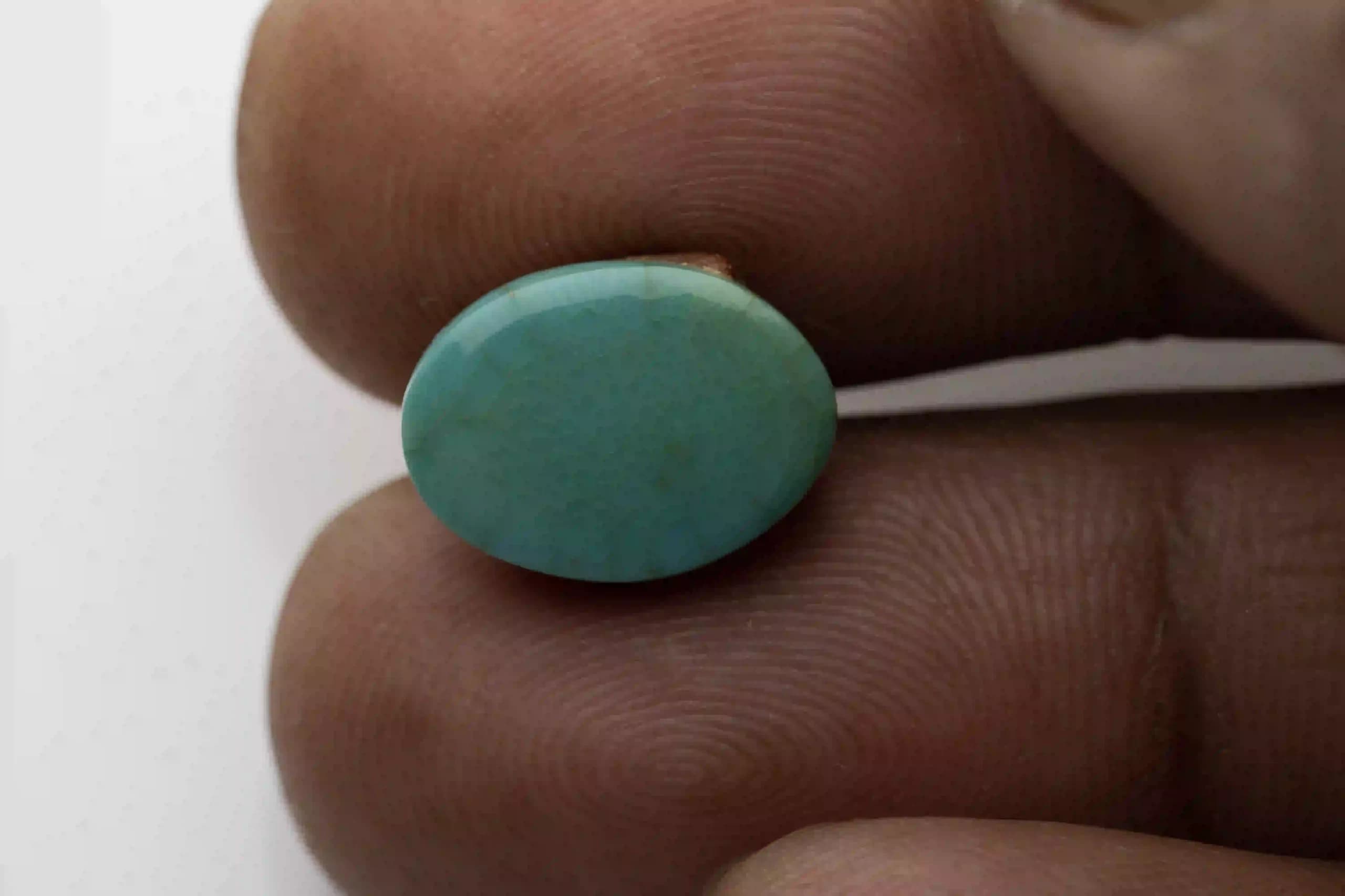 Original Firoza (Turquoise) Stone 4.47 Ratti (4.07 Carat) - View #3