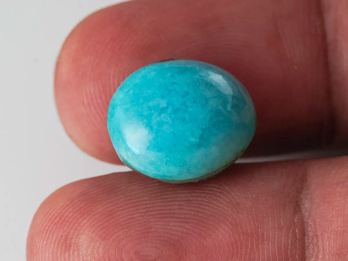 Original Irani Firoza Stone 11.00 Carat (12.09 Ratti) – Natural Blue Turquoise - View #3