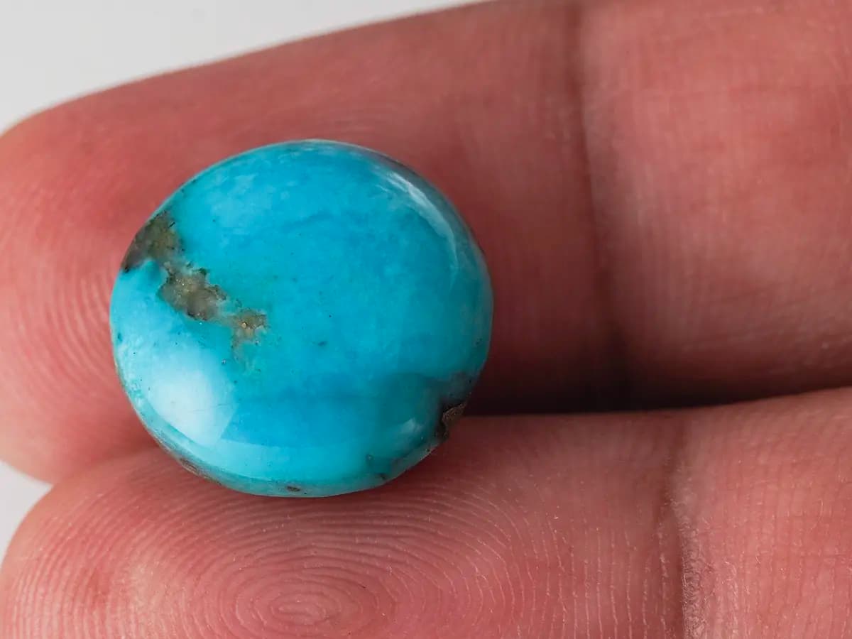Original Irani Firoza Stone 15.42 Carat (16.94 Ratti) – Natural Blue Turquoise - View #3