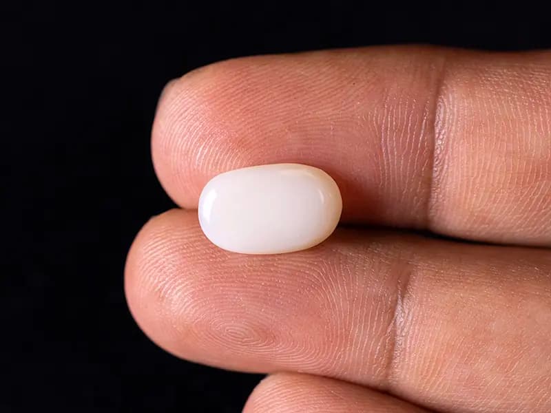 Australian Milky Opal (Doodhiya Patthar) 3.21 Carat (3.53 Ratti) — Solid White - View #3