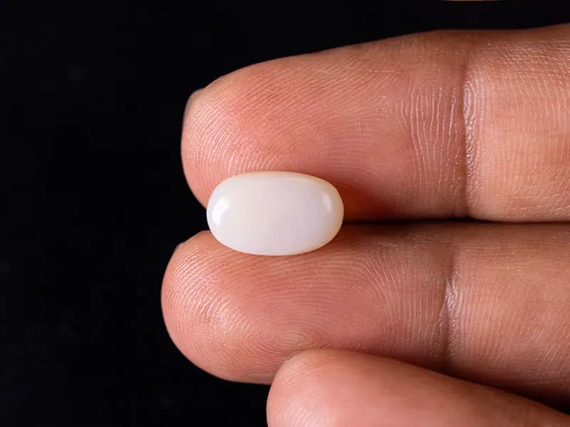 Australian Milky Opal (Doodhiya Patthar) 3.28 Carat (3.60 Ratti) — Solid White - View #3