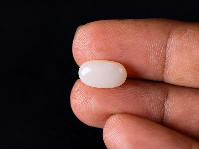 Australian Milky Opal (Doodhiya Patthar) 3.42 Carat (3.76 Ratti) — Solid White - View #3