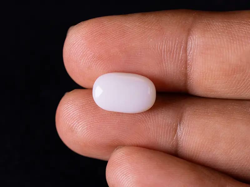 Australian Milky Opal (Doodhiya Patthar) 4.32 Carat (4.75 Ratti) — Solid White - View #3