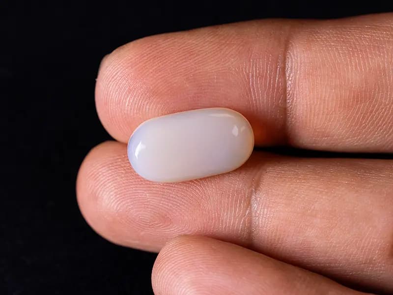 Australian Milky Opal (Doodhiya Patthar) 6.62 Carat (7.27 Ratti) — Solid White - View #3