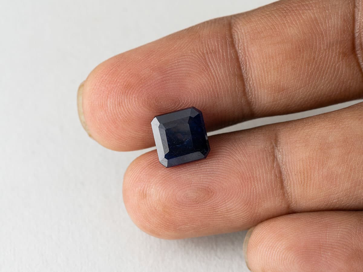Bangkok Blue Sapphire (Neelam) 5.35 Carat (5.88 Ratti) — Square Cut - View #3