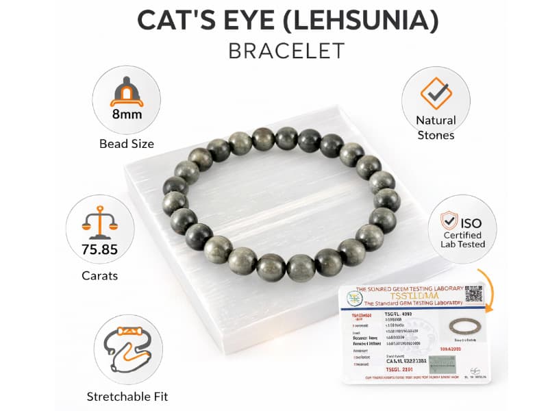 Cat's Eye (Lehsunia) Bracelet – Certified 8mm - View #5