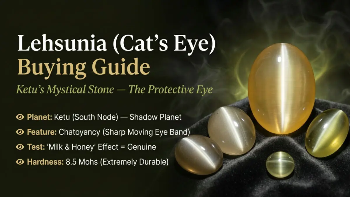 Cat's Eye Stone Guide: Chrysoberyl Lehsunia vs Quartz, Price per Carat (2026)