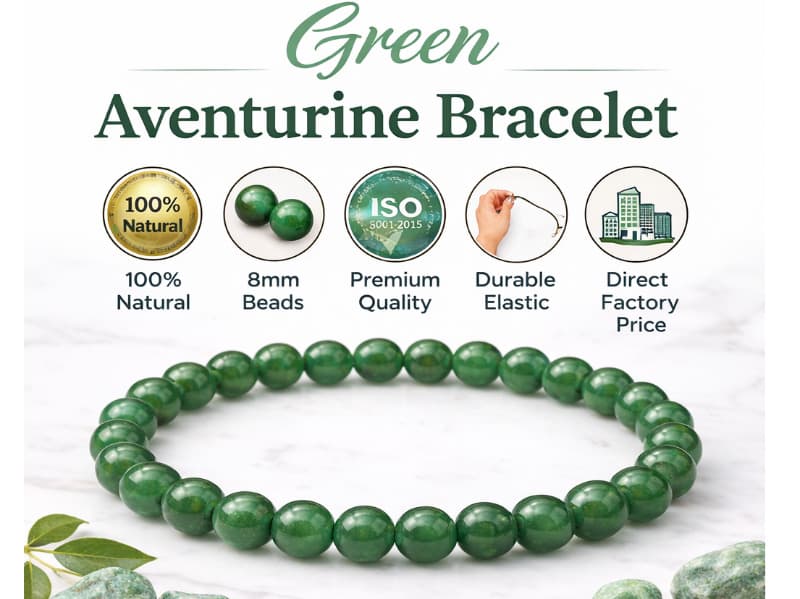 Green Aventurine Bracelet (8mm Beads) - View #5