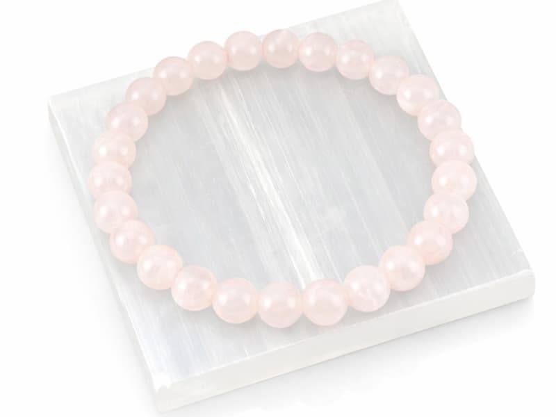 Rose Quartz Bracelet (8mm Beads) - View #3