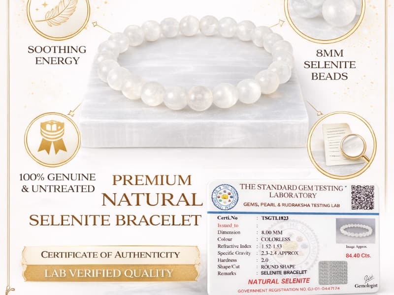 Selenite Bracelet (8mm Beads) - View #5