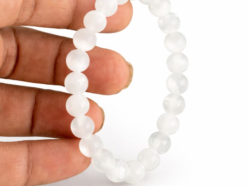 Selenite Bracelet (8mm Beads) - View #3