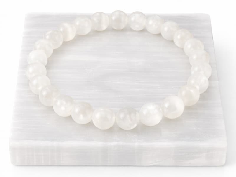 Selenite Bracelet (8mm Beads) - View #2