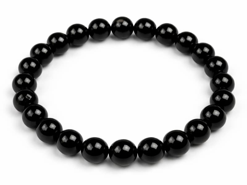 Black Quartz Bracelet (8mm) – Certified Genuine Gemstone