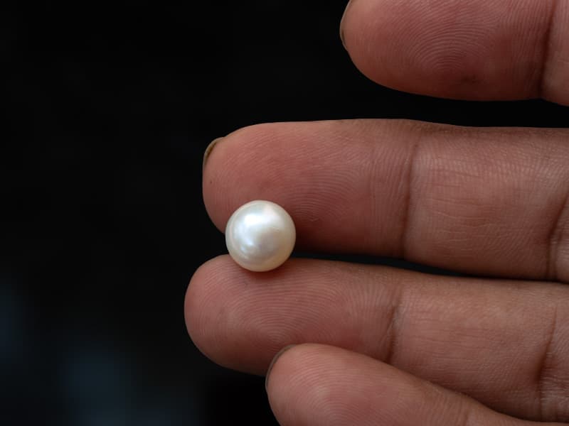 Cultured Pearl Stone (Moti Ratna) 10.84 Carat (11.91 Ratti) Round Shape - View #3