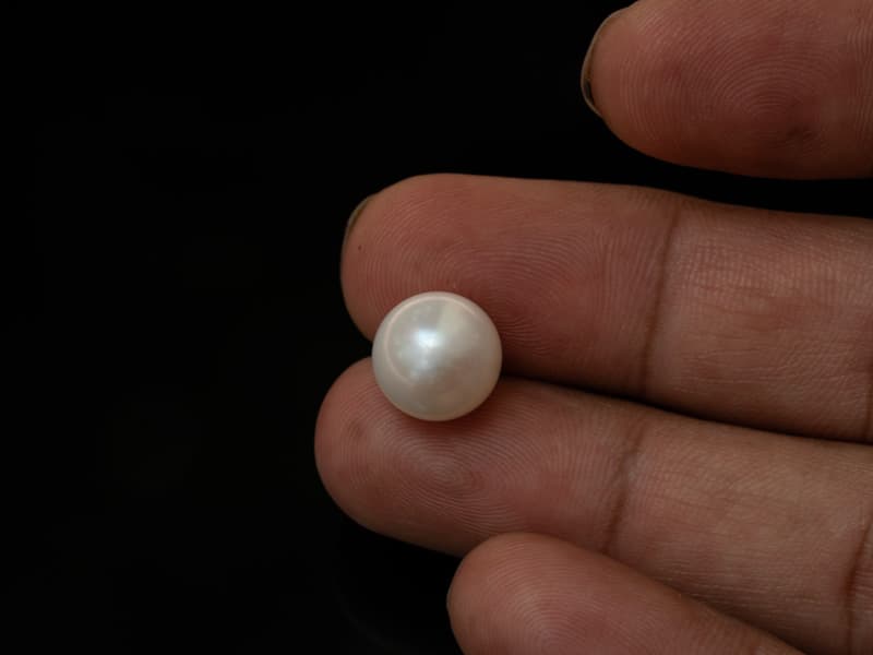 Cultured Pearl Stone (Moti Ratna) 10.89 Carat (11.97 Ratti) Round Shape - View #3