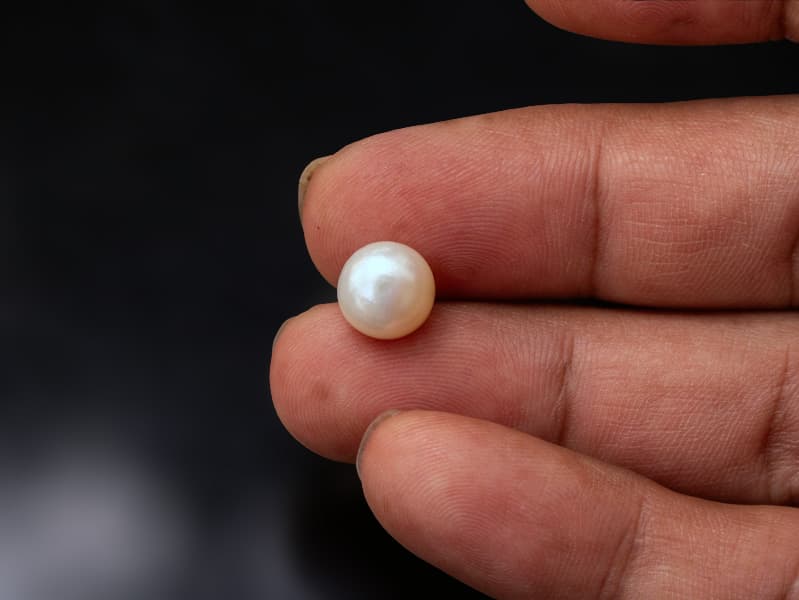 Cultured Pearl Stone (Moti Ratna) 4.25 Carat (4.67 Ratti) Round Shape - View #3