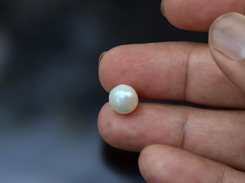 Cultured Pearl Stone (Moti Ratna) 4.98 Carat (5.47 Ratti) Round Shape - View #3