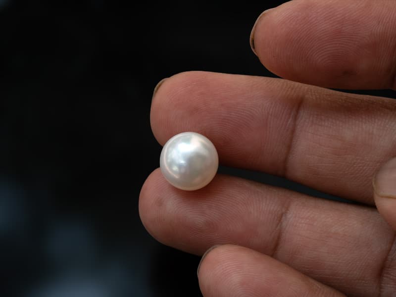 Cultured Pearl Stone (Moti Ratna) 8.90 Carat (9.78 Ratti) Round Shape - View #3
