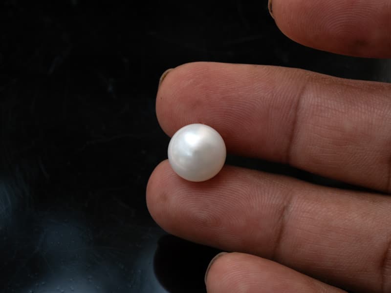 Cultured Pearl Stone (Moti Ratna) 9.62 Carat (10.57 Ratti) Round Shape - View #3