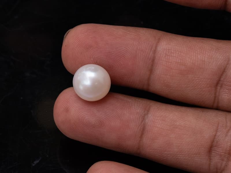 Cultured Pearl Stone (Moti Ratna) 9.80 Carat (10.77 Ratti) Round Shape - View #3