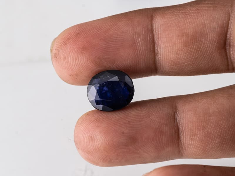 Iolite Stone (Kaka Neeli Stone) 7.74 Carat (8.51 Ratti) Oval Mix Cut - Certified Natural - View #4