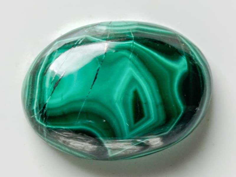 Natural Malachite Stone 16.60 Carat (18.24 Ratti) Oval Cabochon