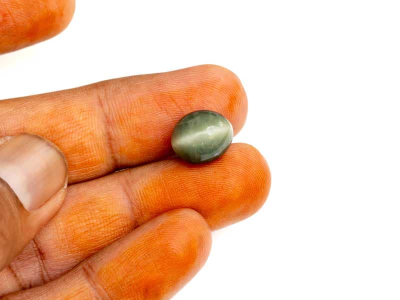 Quartz Cat's Eye (Lahsuniya) 8.27 Carat (9.09 Ratti) Cabochon - View #3